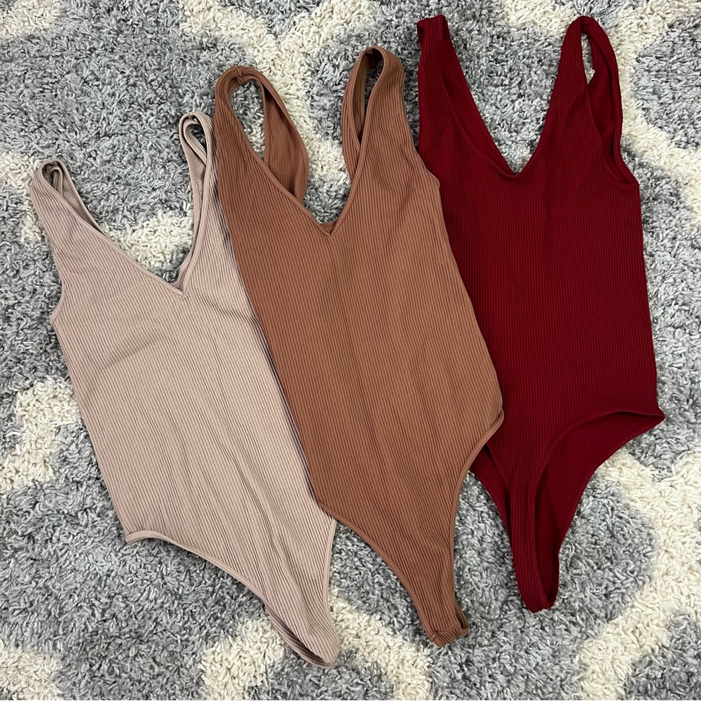 Nikibiki Women's Bodysuits in Beige, Brown, and Red
